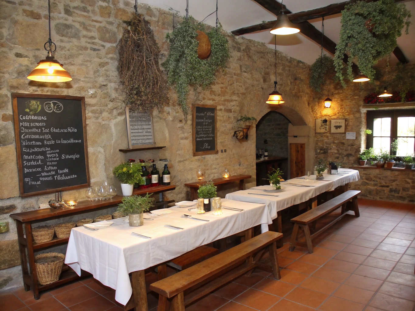 Fine food delicatessen and gourmet dining setting