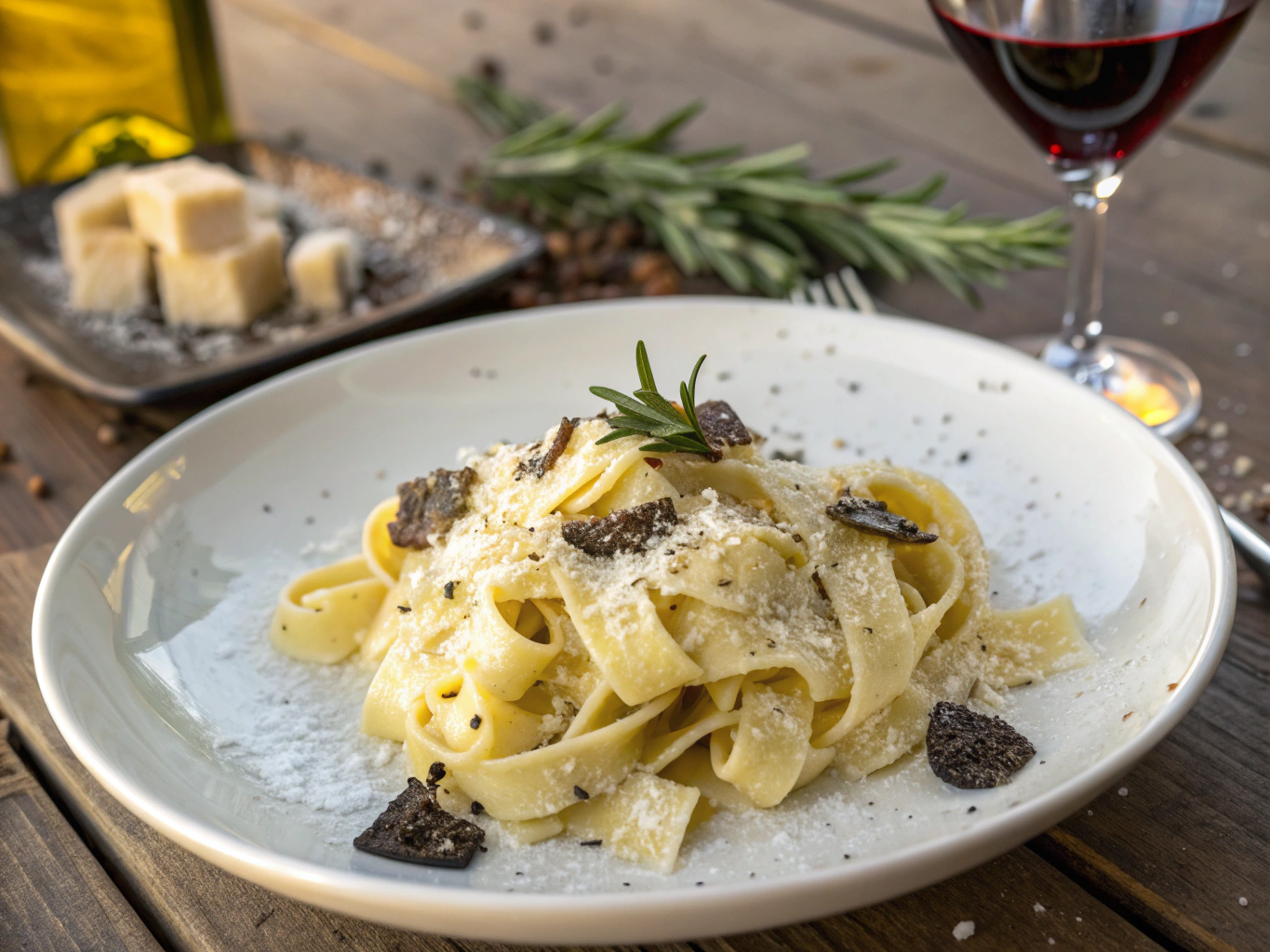Fettuccine al Parmigiano e Tartufo finished with TRUFFLITA truffle sauce