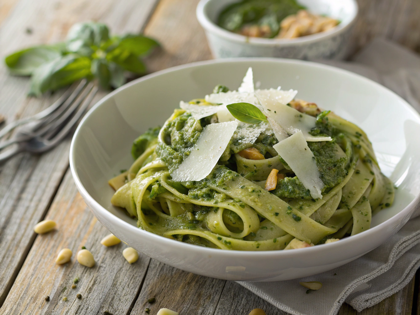 Truffle Pesto Genovese served in a finished dish
